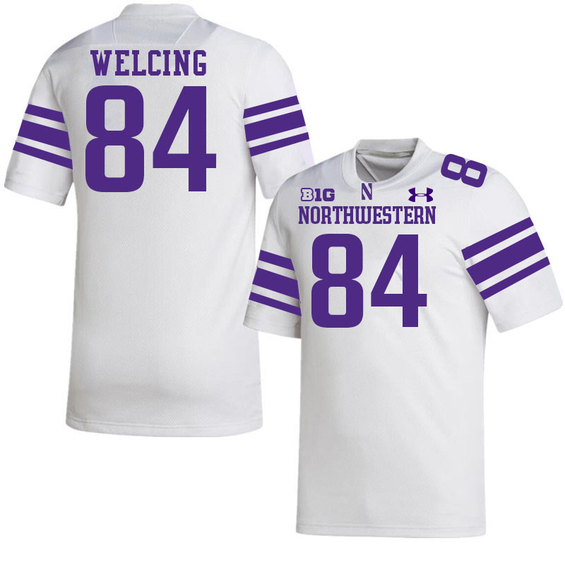 Northwestern Wildcats #84 Hunter Welcing College Football Jerseys Stitched-White